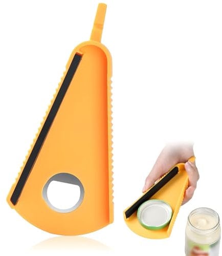 All-in-One Jar Opener Bottle,Triangle Ring Pull Can Opener Aid,Non-Slip Jar Openers for Arthritis Hands,Multi-Function Kitchen Tool to Open Jar Lids,Bottle Caps,Cans for Elderly and Home Use.