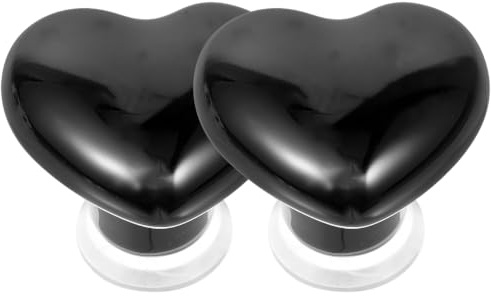 OSALADI 2Pcs Heart Shaped Toilet Flush Button Assistant Tools Ceramic Copper Toilet Tank Push Button Covers Decorative Bathroom Accessories