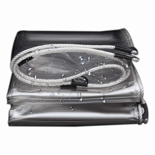 FIDSEJEONA Bâche Transparente pour l'Extérieur 4x5m, Imperméable et Anti-Poussière, avec Bordures Renforcées, Protection pour Abris, Pergola, Pavillons, Balcon, Ferme et Entrepôts