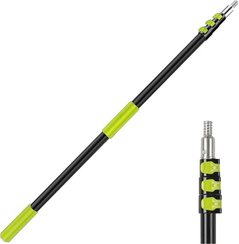 Hanured® Rallonge télescopique de 1,12 à 3,60 m, Perche telescopique ajustable en aluminium pour rouleau à peinture et nettoyage