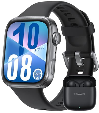HUAWEI Watch FIT 4 Smartwatch, + Freebuds SE 2 Negro, Brillo de 2.000 nits, Pago por NFC, Barómetro, Dual-Band GPS, Carga Inalámbrica, Ultrafino, Monitor de Actividad Física