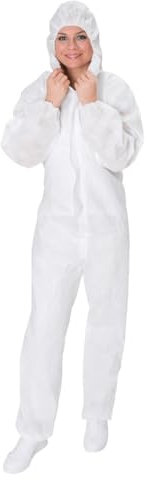THERACASO Premium+ Combinaison de protection jetable type 5/6 | SMS Combinaison intégrale pour l'amiante, la poussière et la couleur | Combinaison de peintre, anti-poussière, jetable blanche |