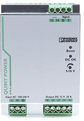 Phoenix Contact QUINT-PS/1AC/12DC/20 -Phasen Getaktet DIN-Schienen Netzteil 240W, 85 → 264V ac, 12V dc / 20A