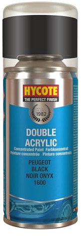Hycote Double Acrylic Aerosol Car Spray Paint, Peugeot - Black, 150 ml