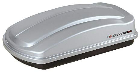 NORDRIVE N60000 Box 330, Box da Tetto per Auto in in ABS, 330 Litri - Grigio Goffrato