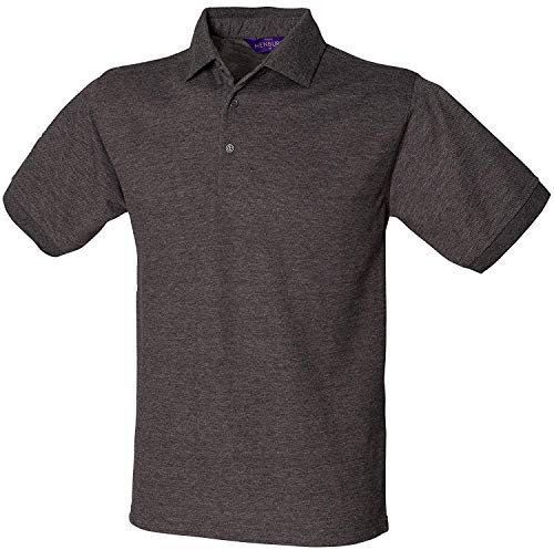 Henbury Mens Short Sleeved 65/35 Pique Polo Shirt (M) (Charcoal)