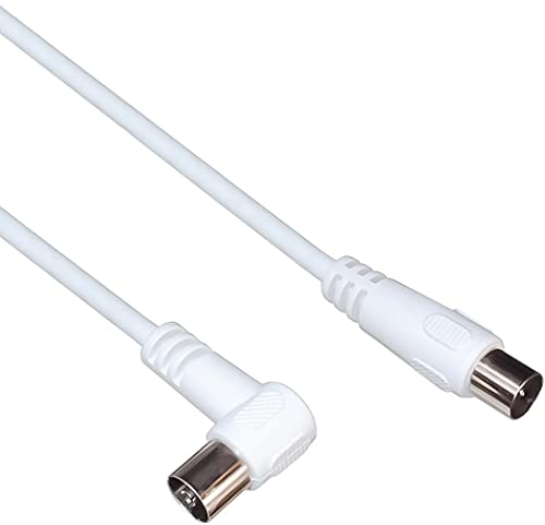 PremiumCord TV M/F 90, 75 Ohm, 10m câble coaxial IEC Blanc - Câbles coaxiaux (75 Ohm, 10m, 10 m, IEC, IEC, Male connector / Female connector, Blanc, 75 Ohm)