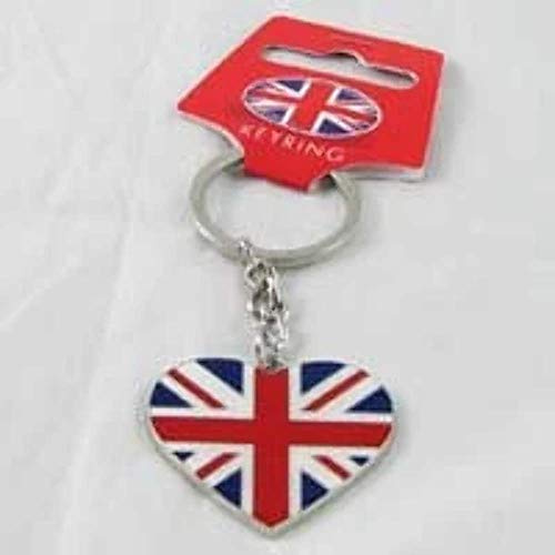 Elgate Products Funky British Flag Heart Shaped Union Jack Glitter Souvenir Keyring
