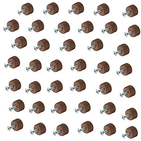 Gedotec Glasbodenträger Kunststoff Fach-Bodenträger rund - H10374 | Regal-Bodenträger zum Schrauben für Möbel & Schränke | Tablarträger für Holz & Glas-Platten | 100 Stück - Fächerträger braun