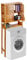 Relaxdays Armario para Lavadora, De pie, Puerta laminada, Tres estantes, Alto, Marrón, 164 x 66 x 26 cm