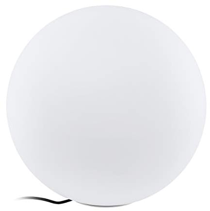 EGLO Garten Kugel Monterolo, 1 flammige Außenleuchte, Stehleuchte aus Kunststoff, Farbe: Weiß, Fassung: E27, Ø: 50 cm, IP65