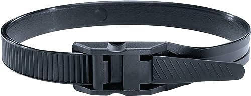 HellermannTyton - Set von 100 schwarzen Kabelbindern mit flachem Kopf PA11 123X9mm ROBUSTO LPH922