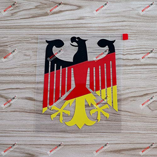 15,2 cm Deutscher Adler Decal-Aufkleber, Wappen Deutschlands, in deutschen Flaggenfarben, Vinyl, konturgeschnitten, ohne Hintergrund