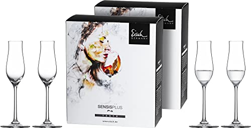 EISCH Superior SensisPlus Grappaglas, 109 ml, Likörgläser mit SENSISPLUS-Belüftungstechnologie, Brilliantes Kristallglas, 4 Stück im Geschenkkarton
