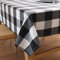 Encasa XO Baumwoll Rechteckig Tischdecke | (140x240 cm) | Buffalo Black Checks | Tischdecke für Dekoration
