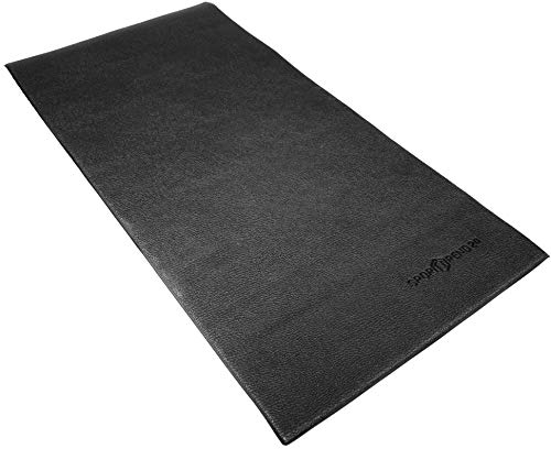 Sporttrend 24® Unterlegmatte 120cm, 160cm, 181cm, 220cm zum ausrollen in schwarz, 1,2cm Stärke | Laufbandmatte, Bodenmatte, Schutzmatte