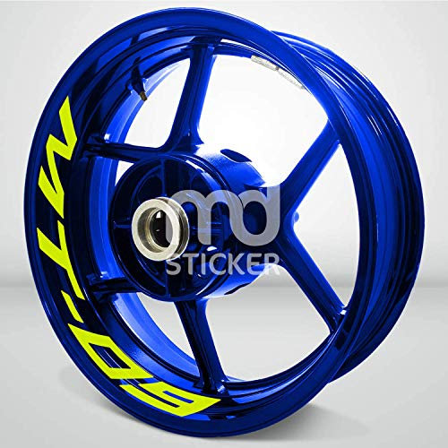 Kit Adesivi Interno cerchio Scritta MT-09 MT09 (Giallo Fluo)