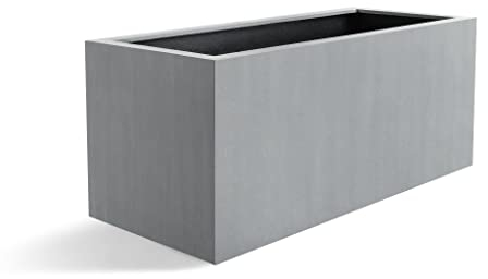 Luca Lifestyle Pflanzkasten Argento Box Betongrau Rechteckig Fiberglas *5 Jahre Garantie* - 60x20x20 cm - Premium Qualität - F1801