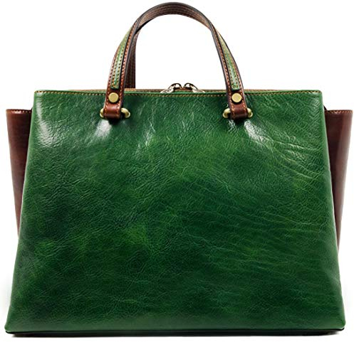 Time Resistance Schultertasche Damen - Handtasche aus Leder - Made in Italy - Ledertasche - Shopper - Tasche für Damen