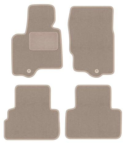 Velours-Fußmatten passend für Infiniti FX II 2008-2017, Beige, LUX | passend für SUV; Velours-Teppich (Polypropylen), ca. 6,5 mm; rutschfest, vormontierte Befestigungen (Typ NAP16)