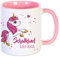 Unikatolo Tasse Schulkind mit Name personalisiert Geschenk Schulanfang Namenstasse Schulstart Kinder Schultüte Erste Klasse Mädchen Einschulung Zuckertüte Kleinigkeit Mitbringsel (Einhorn pink)
