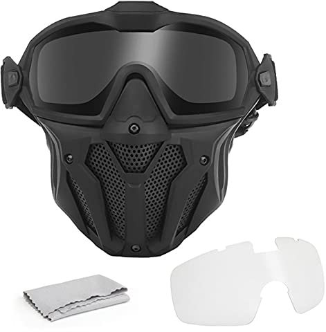 ACEXIER Máscara de Paintball Militar, Gafas Desmontables con Ventilador antivaho, máscara Protectora táctica de Airsoft, máscara Facial Completa, Caza y Equipo