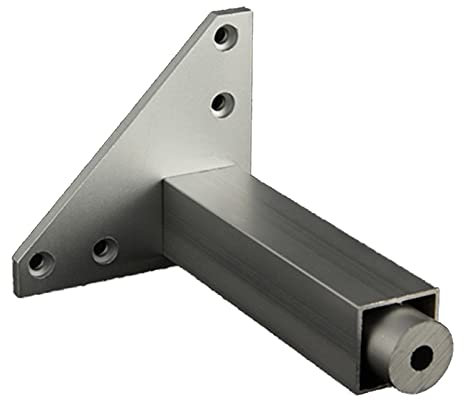 Lot de 4 Pieds de Table Basse, Pieds de Meubles Réglable Pied Table Console Carré Aluminium Anodisé | Finition en Anodisé | 6-40cm Pieds Meuble Cuisine TV Pieds pour Meuble de Salle de Bain (18cm)