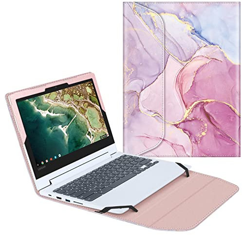 Fintie Funda para Lenovo Chromebook Flex 3 / Lenovo Chromebook C330 de 11.6 Pulgadas, Piel sintética, Cartera de Piel sintética, mármol Brillante