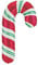 Party Factory Folienballon Zuckerstange 50x91cm, Heliumballon Candy, Luftballon zu Weihnachten, Partydekoration