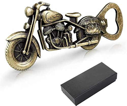 KOMUNJ Vintage Motorrad Bier Flaschenöffner, einzigartiges Motorrad Bier Geschenke für Männer, Geschenke für Papa Mann Freund, Männer Geschenk mit Geschenkbox