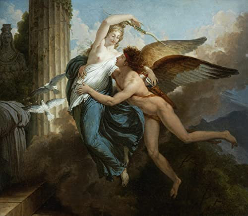 FROZBI Leinwandbilder Bild Poster Kunstdrucke Ölgemälde die Wiedervereinigung von Amor und Psyche von Jean-pierre Saint-ours für Wanddekoration 60x90cm