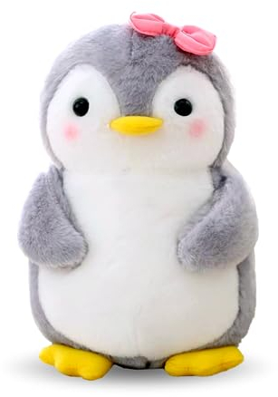 Peluche Pingouin 25cm, Peluche Pingouin Jouet Pour Les Garçons et Les Filles, Poupée Pingouin Cadeaux pour enfants, Le Pingouin Peluche, Jouets Pingouins à Câliner Compagnon(Pingouin de Nœud rose)