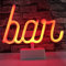Neonlicht Bar rot mit Fuß Sockel NEON LED Licht batteriebetrieben Aufsteller Tischlampe Leuchtreklame Lampe Leuchte Dekoration Kinderzimmer Schlafzimmer Beleuchtung Party Nachtlicht Stand