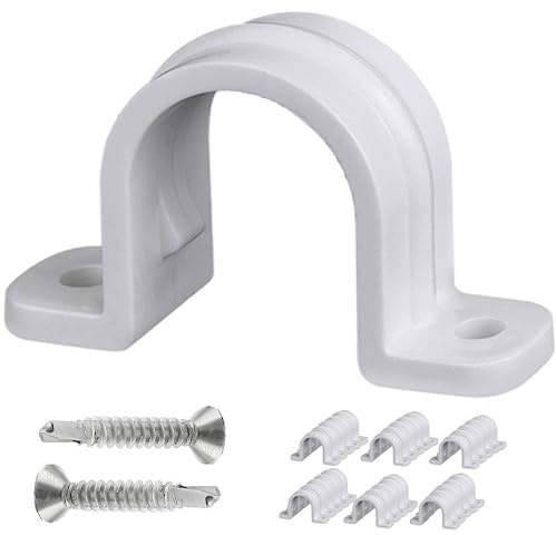Soimuk Rohrschellen, PVC-Rohrbandschellen, Zweiloch-Kunststoff-Rohrschellen, Rohrschellen (30 Set – Φ25 mm)