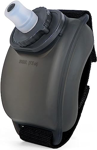 Botella de agua para muñeca deportiva, botella de agua para muñeca de silicona con manos libres, botellas de agua para correr a prueba de fugas de 200 ml para trotar por la mañana, correr, escalar