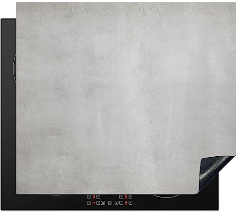 KitchenYeah© Protection Pour Plaque Induction 58x51 cm Deco Cuisine Protégé Cache De Cuisson Vitroceramique Béton - Gris - Ciment - Industriel - Texture