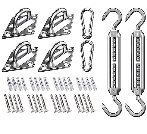 SHADEWIZ Kit de quincaillerie réglable en acier inoxydable de 15,2 cm pour voile d'ombrage rectangulaire, auvent de pergolaire d'extérieur