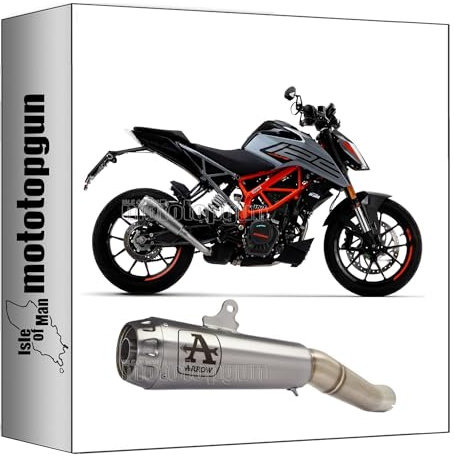 arrow 71936PRI pot echappement approuve pro-race nichrom embout acier compatible avec ktm duke 125 2021 2022 2023 mototopgun