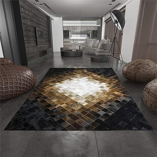 R&RENXIA Teppich aus echtem Rindsleder, echtes Haar auf Kuhfell, Patchwork-Teppich aus Rindsleder, handgefertigter Teppich aus 100% Kuhfell für Wohnzimmer und Schlafzimmer, Büro,150×240cm