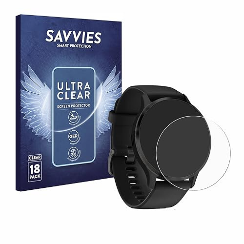 Savvies Schutzfolie für Garmin Venu 3S | 18 Stück Transparenter Displayschutz Made in Germany Ultra-Klar Displayschutz-Folie