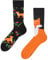 Dedoles Socken Unisex Damen Herren & Kinder Baumwolle viele lustige Designs 1 Paar Geschenk links rechts verschieden, Farbe Schwarz, Motiv Fuchs und Blüten, Gr. 39-42