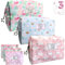 Set de 3 Trousses de Toilette ou Maquillage - Pochettes de Voyage ou Rangement - Trousses pour Femmes Filles (3 Trousses: Grande 23x16x9cm + Moyenne 19x14x7cm + Petite 11x10x1cm) Motif Animaux