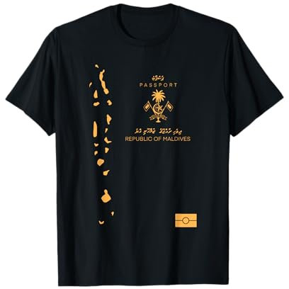 Malediven, maledivischer Reisepass, Flagge der Malediven, Malediven-Flagge. T-Shirt