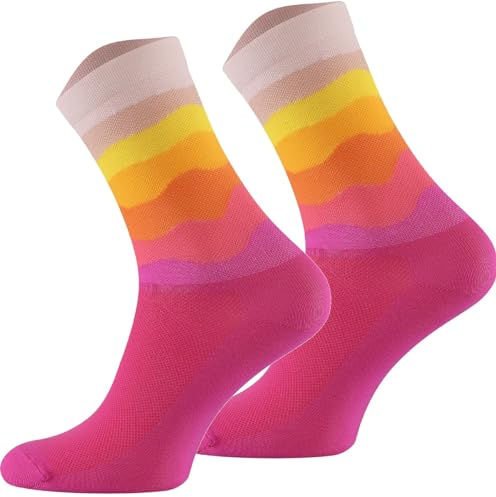 TODO Fahrradsocken Damen und Herren. Atmungsaktive Rennrad Socken. Fahrrad Socken Herren, Radsocken Damen (PinkLake, 39-42)