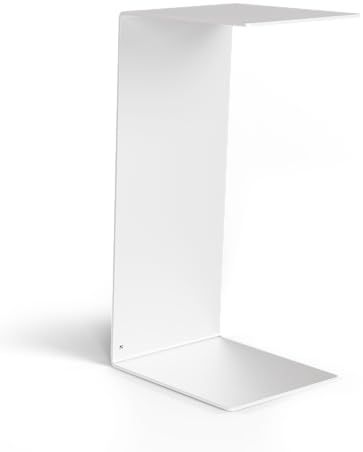 RHEINKANT KÖBES Design Beistelltisch Weiß, Made in Germany, Beistelltisch Couch C Form aus hochwertigem pulverbeschichtetem Stahl. Exklusiver Couchtisch, Sofatisch, Modern, Nachttisch