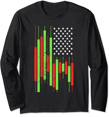 Kryptowährungshandel mit USA-Flagge - Krypto Trader Patriotic Langarmshirt