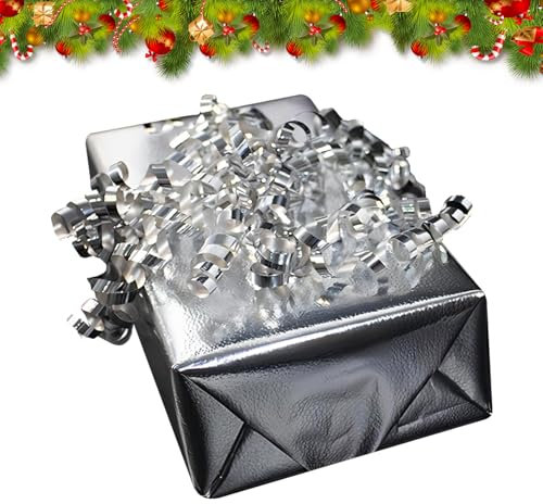 Rose Gold Silber Metallic-Geschenkpapier Recyceltes Geschenkpapier Präge-Geschenkpapier Xmas Geschenkpapier Rolle Geschenkpapier für Geburtstag Weihnachten Hochzeit Urlaub Blume (Silber)