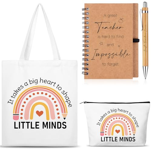 Dankeschön-Lehrer-Geschenke für Frauen, Regenbogen-Lehrer-Taschen, Wertschätzungsgeschenke, inspirierendes Notizbuch, Kugelschreiber, Make-up-Tasche, Begriffsgeschenk, Lehrassistent,