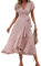 Onsoyours Robe Été Femme Robe Maxi Longue Chic Robe De Plage Asymétrique Robe Tunique Bohême Grand Taille 06 Rose 44