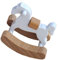 GARVALON Mini-schaukelpferd Aus Holz Puppenhausmöbel Miniaturstuhl Pferdestuhl Für Puppenhäuser Mini-hausschmuck Ornament Dekoration